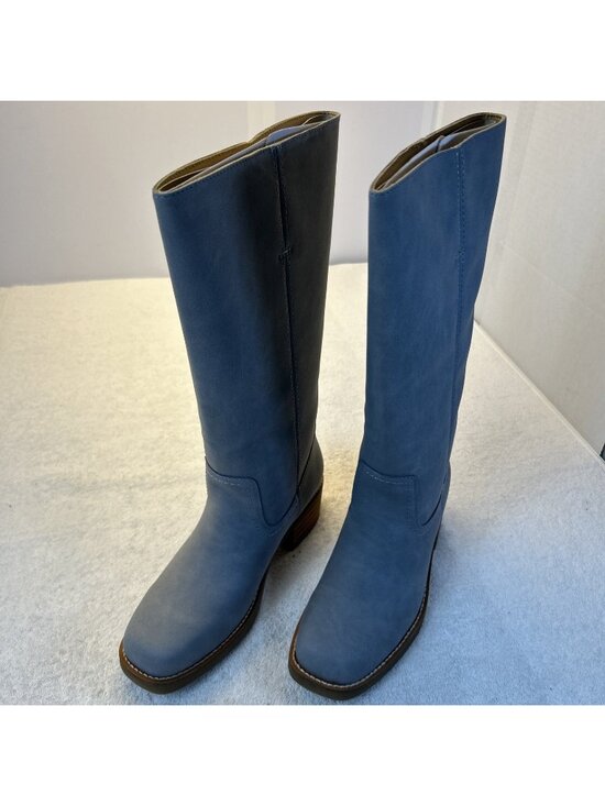 Frye Shoes - Frye Miranda 14 Riding Boots Knee High Western Dusty Blue Vegan Women Sz 9.5 NEW